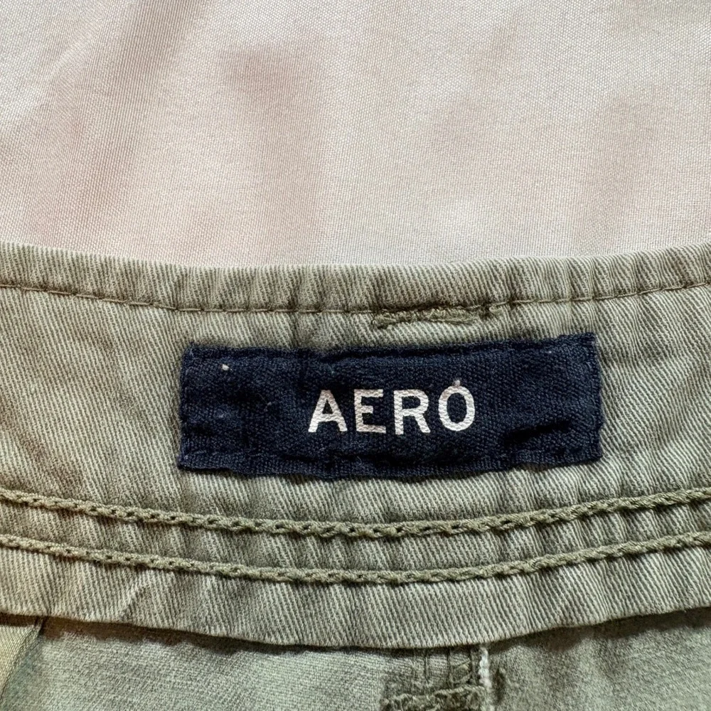 Aero Cargo Shorts Mens 38 Olive Green Cotton Stretch Casual Outdoor Hiking